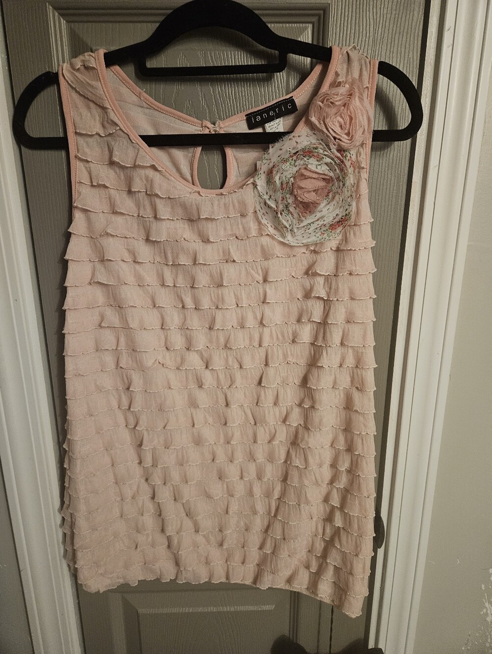 BRAND NEW ** Pale Pink Ruffle Tank Dress with Rosette Accent